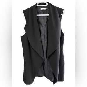 Black Sleeveless Draped Vest